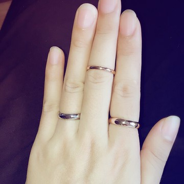 韓國飾品指環鈦鋼玫瑰金彩金光面情侶對戒戒指尾戒禮物男女1入