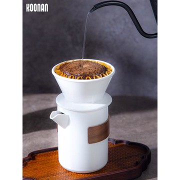 koonan咖啡濾杯陶瓷手沖咖啡壺套裝平底濾杯滴漏蛋糕濾杯咖啡器具
