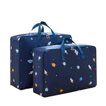棉被收納袋 70 x 50 x 30cm 2個  太空火箭  1組  太空火箭 藍色