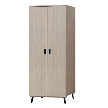 文創集 麥比爾2.6尺二門雙吊衣櫃-79x56x197cm免組