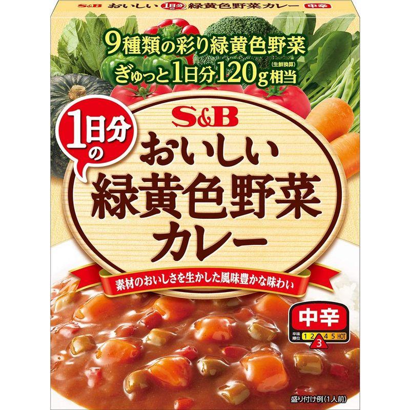 SB おいしいカレー 1日分の緑黄色野菜 中辛 180g×6箱