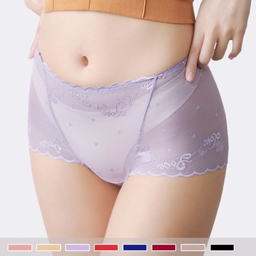 【透膚網紗】蕾絲無痕 愛戀春風 中高腰包臀性感內褲912