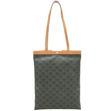 CELINE 賽琳 FLAT SHOPPER 中型 凱旋門標誌帆布手提 肩背托特包(蜂蜜色)