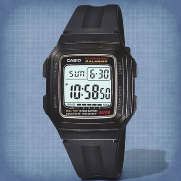 F-201WA-1A 大字幕 LED照明 當兵 休閒 必備電子錶