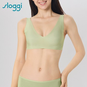 sloggi-ZERO FEEL Soft Bra全新零感系列後扣式V領無鋼圈內衣 開心果綠｜88-351 JZ