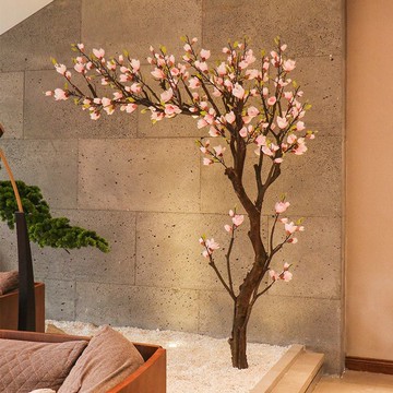 精品仿真玉蘭花樹梅花樹大型室內裝飾仿真植物櫥窗屏風裝飾樹223-YJ 公司貨