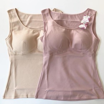 3ZU足裝秀 冬新款束身無鋼圈胸墊一體加絨保暖U領背心Z515503-1