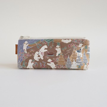 手工製作營地小白熊圖樣筆袋