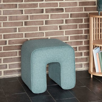 【Hübsch】－101203 綠色ㄇ字造型椅凳 矮凳