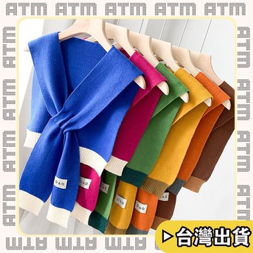 🔥臺灣出貨🔥可開發票✅輕飾時光韓國東大門純色小披肩女秋冬外搭坎肩韓版百搭ins潮針織毛線圍巾