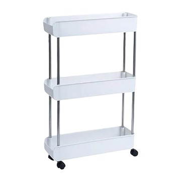 JOEKI 夾縫淺層收納推車 40 x 13.5 x 66.5cm 白色  3層