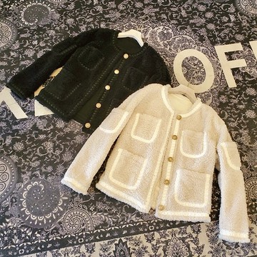 羊羔毛外套短版夾克-皮毛一體多口袋休閒女外套3色73zg29【獨家進口】【米蘭精品】