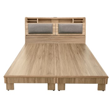 【KIKY】伽羅夜燈插座收納二件組雙人5尺(床頭片+高腳六分床底)