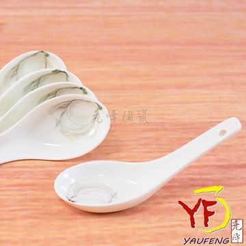 【堯峰陶瓷】骨瓷 白山茶 中式湯匙 (單入) 元宵湯圓適用|新婚贈禮 新居落成禮|套組餐具系列|餐廳營業用|餐具系列