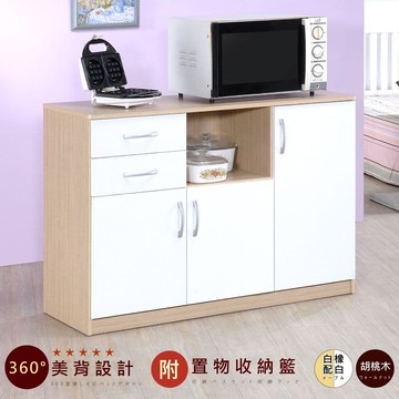 【HOPMA】美背三門二抽五格廚房櫃 台灣製造 電器櫥櫃 儲藏收納置物 微波爐櫃