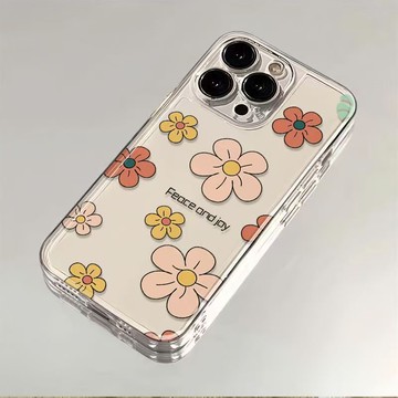 適用於iphone17promax簡約花花蘋果15PLUS全包防摔蘋果13潮流