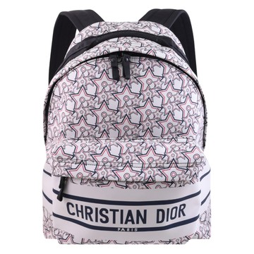 Christian Dior DiorTravel 滿版幸運星印花後背包.白
