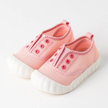 韓國 OZKIZ - 網眼透氣懶人室內鞋/休閒鞋-粉X白