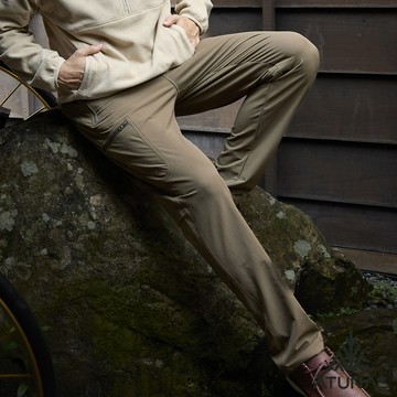 【ATUNAS 歐都納】男款竹炭彈性長褲A1PA2542M深棕褐