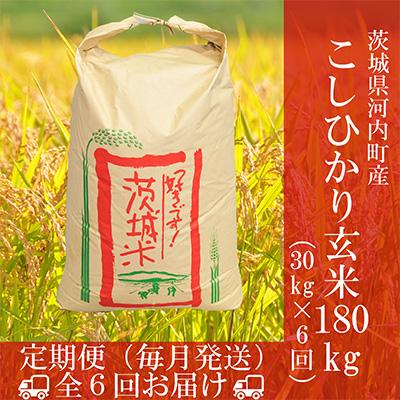 ふるさと納税 河内町 茨城県河内町産コシヒカリ玄米30kg全6回