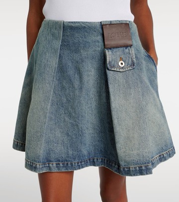 Loewe Pleated denim miniskirt