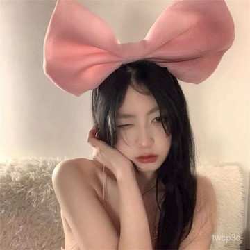爆款促銷嗲到心坎瞭誇張超大網紗蝴蝶結髮箍CC衕款甜美頭箍女拍照道具頭飾0317 0EXJ