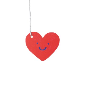 Think 快樂愛心吊牌  混和顏色  1個
