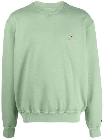 Nick Fouquet - motif-embroidered long-sleeve sweatshirt - men - Cotton - S - Green