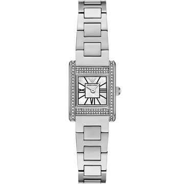 EMPORIO ARMANI 亞曼尼 Genni 晶鑽方形女錶-20mm AR11662