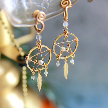 無痛耳夾/捕夢網耳環