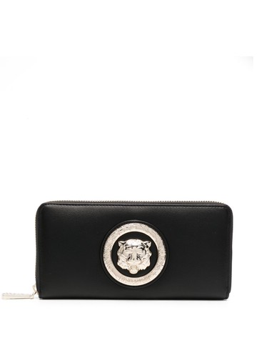 Just Cavalli - logo-plaque zip-up wallet - women - Polyester - One Size - Black