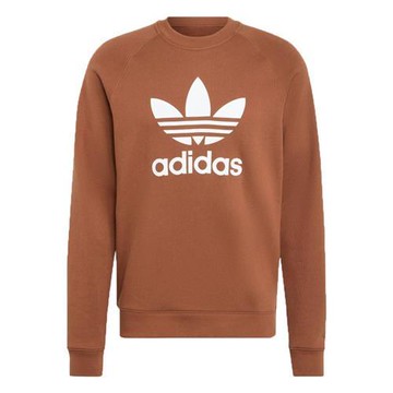 Adidas 長袖上衣 男裝 三葉草 純棉 棕【運動世界】IZ2357