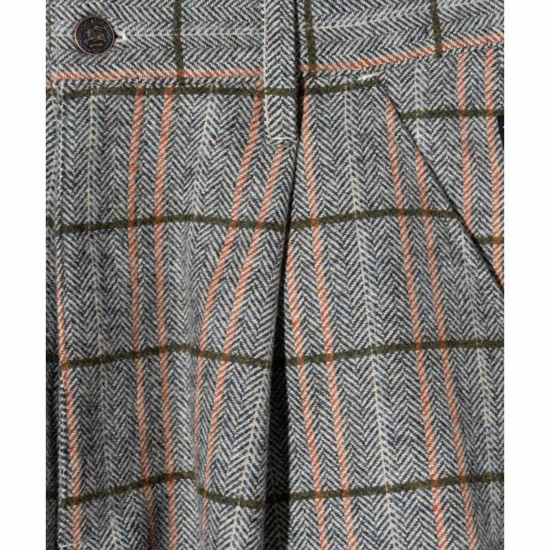 お取り寄せ商品 glamb グラム メンズ ワイドパンツ Glen Check Wide  