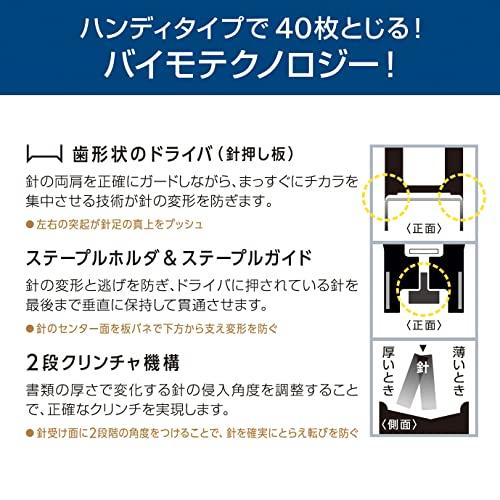 マックス ホッチキス バイモ11 フラット 40枚とじ 100本装填 レッド 外形寸法 幅96×奥行96×高さ35mm HD-11FLK R