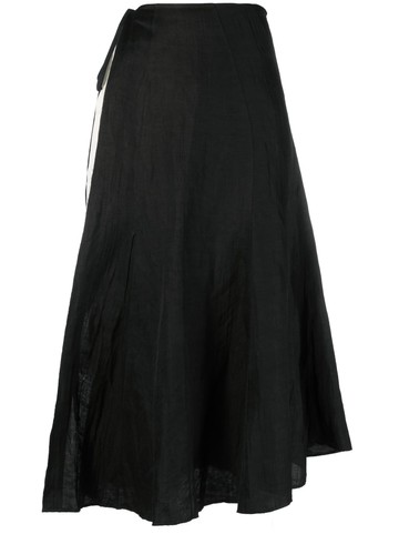 QUIRA - high-waisted skirt - women - Viscose/Linen/Flax/Cupro - 42 - Black