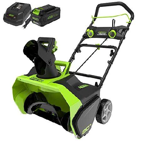 Greenworks 40V 20 inch Brushless Snow Thrower 6Ah Battery and Charger Included, 2605302