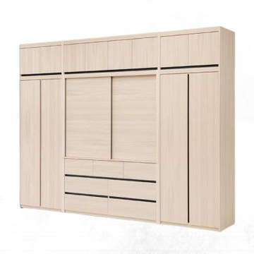 文創集 波可拉10.4尺開＆推門七抽加高衣櫃組合-312x59250cm免組