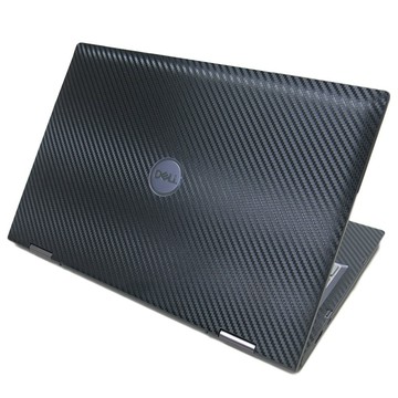 【Ezstick】DELL Inspiron 13 7306 P125G 黑色卡夢紋機身貼(上蓋貼、鍵盤週圍貼、底部貼)