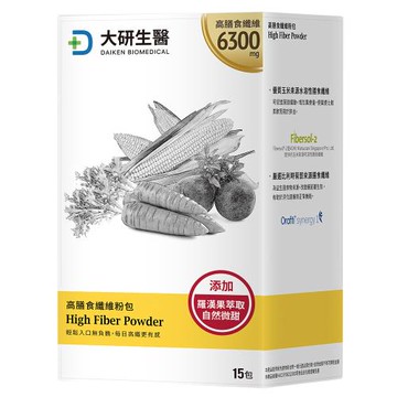 大研生醫 高膳食纖維粉包-雙效全素植萃膳食纖維(15包)