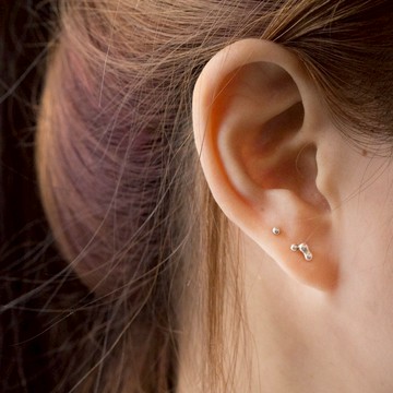 元素粒耳針 925純銀迷你耳環