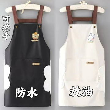 臺灣出貨 廚房動物圍裙 防水防油 附擦手布 可吸水 易清洗 易晾乾 厚實柔軟 舒適布料 圍裙 工整走線 可愛 多功能