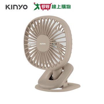 KINYO 夾/立式充電風扇 奶茶 UF-2642MT【愛買】