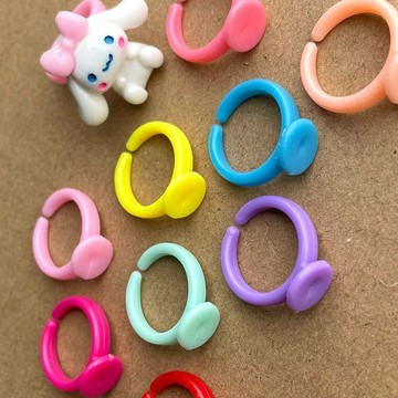 ⚡臺灣出貨⚡戒指託diy兒童飾品配件寶寶可愛戒指粉紅色開口塑料底託手工材料