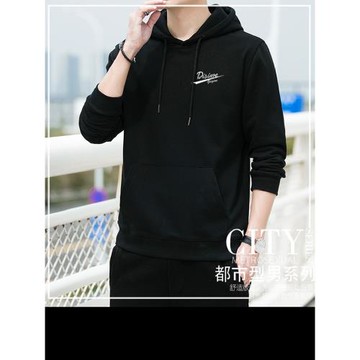 加絨衛衣男士秋冬季連帽衣服2025春秋新款寬松百搭情侶薄款外套潮