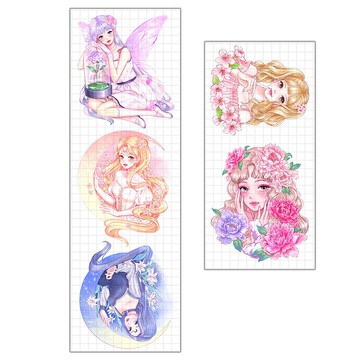 設計師款 花卉圖案膠帶 (10cm)