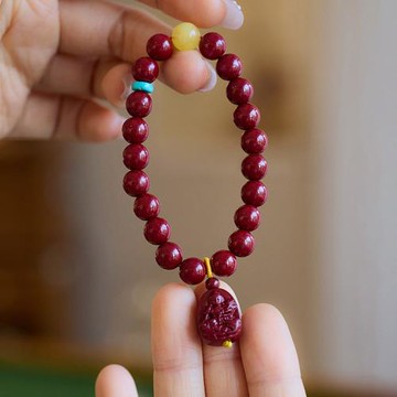 ANGEL 紫金砂本命佛好運串珠手鍊(紅色)