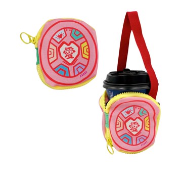 茚 YIN TAIWAN｜愛心紅龜粿造型飲料提袋鑰匙圈