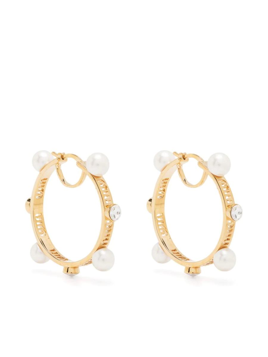 MIU MIU faux-pearl hoop earrings