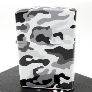 【ZIPPO】日系~CAMOUFLAGE-迷彩圖案五面加工(灰色款)