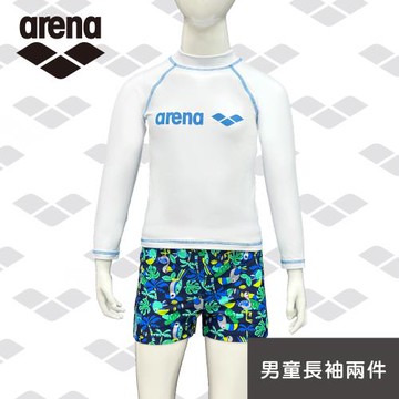 arena 兒童泳衣 FW5406J 童長袖二件式 男女童專業防曬高彈速乾保守 中大童游泳衣 限量 秋冬新款